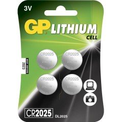 GP CR2025 Lithium 4-Pack knappcellsbatterier