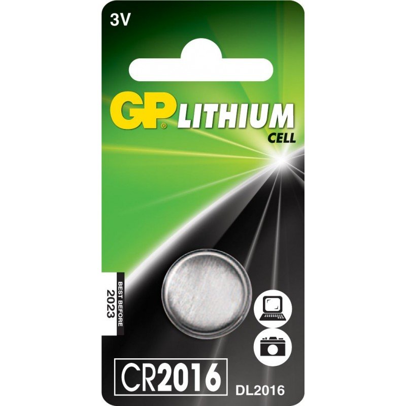 Elektrisk tilbehør - GP CR2016 litiumbatteri 1-pak knapcellebatteri