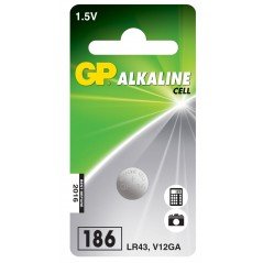 GP LR43 V12GA Alkaline Coin batteri 1-Pack knappcellsbatteri