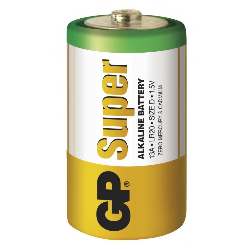 Batteri - GP Super Alkaline D-batterier R20 2-pak