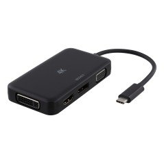 USB-C Multiport til HDMI/DisplayPort/DVI/VGA-adapter 4K UHD