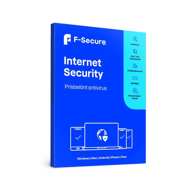 Antivirus - F-Secure Internet Security 3-licens för Windows, Mac, iPhone, Android, iPad