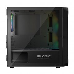 Komponenter - Logic PORTOS Mini Tower chassi ARGB med Tempered glass Black (NY)