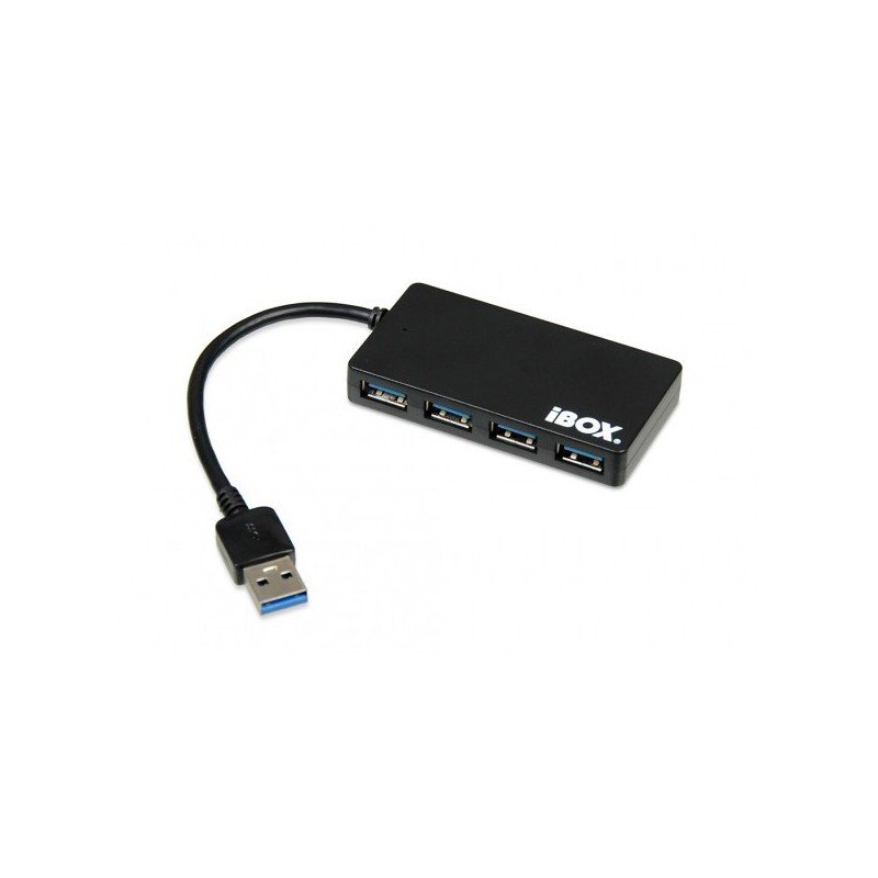 USB-kablar & USB-hubb - iBox USB-hubb med USB 3.2 Gen 1 (3.1 Gen 1) 5000 Mbit/s med 4x USB 3.0