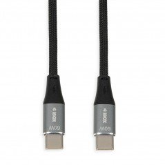 iBox 2 meter USB-C til USB-C opladnings- og synkroniseringskabel op til 60W, sort