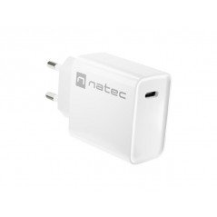 Opladere og kabler - Natec AC adapter vægoplader med USB-C PD 20W og hurtig opladning