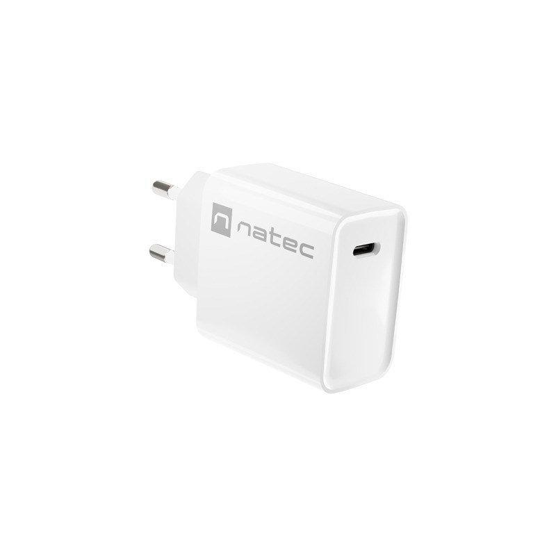 Chargers and Cables - Natec AC-adapter väggladdare med USB-C PD 20W och snabbladdning