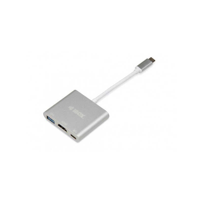 Skærmkabel & skærmadapter - iBox USB-C til HDMI/USB 3.2 gen 1/USB-C-adapter 4K UHD
