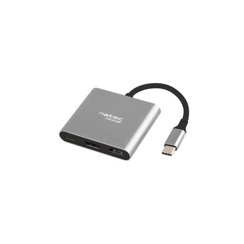 Skærmkabel & skærmadapter - Natec USB-C til HDMI/USB 3.2 gen 1/USB-C-adapter 4K UHD