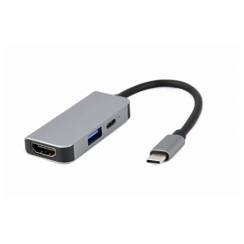 Screen Cables & Screen Adapters - Gembird USB-C till HDMI/USB 3.0/USB-C-adapter 4K UHD