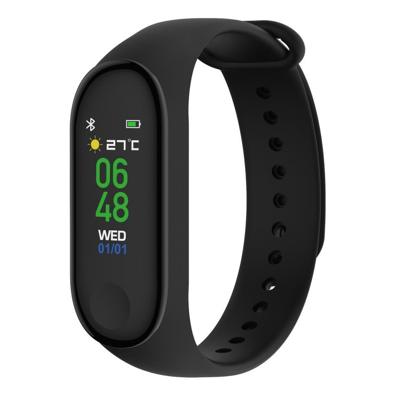 Smartwatch - Blaupunkt fitnessarmband och smartklocka svart (temperatur, puls, stegräknare, m.m.)