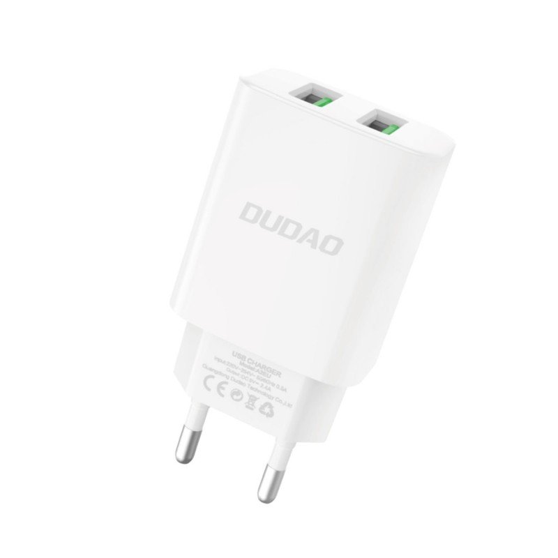 Phone Wall charger - Dudao AC-adapter väggladdare med 2 USB-portar