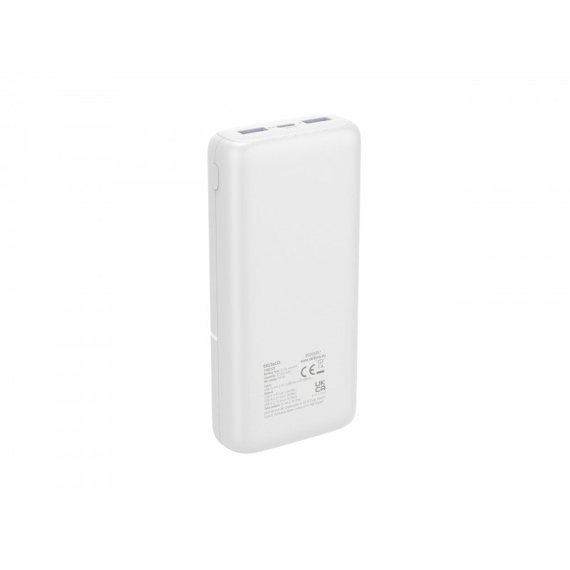 Portable Batteries - Powerbank 20 000 mAh, 2x USB-A, 1x USB-C, vit