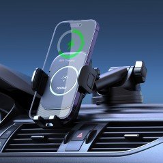 Mobilhållare - Dudao F3Pro+ bilhållare för mobiler med inbyggd trådlös laddning