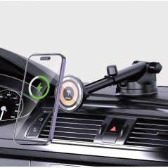 Mobilhållare - Dudao F12MAX+ bilhållare Magsafe för iPhone med inbyggd trådlös laddning