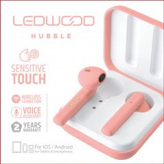 Bluetooth hovedtelefoner - LEDWOOD bluetooth trådlöst headset & hörlur, pink (3+9H) (fyndvara - små märken)