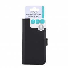 iPhone 15 - Deltaco magnetiskt 2-i-1 plånboksfodral till iPhone 15 Plus