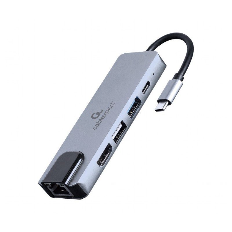 Skærmkabel & skærmadapter - USB-C 5-i-1 Multiport til HDMI/LAN/USB-adapter