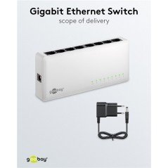 Netværksswitch - Goobay Gigabit-switch med 8 porte (10/100/1000 Mbit/s)