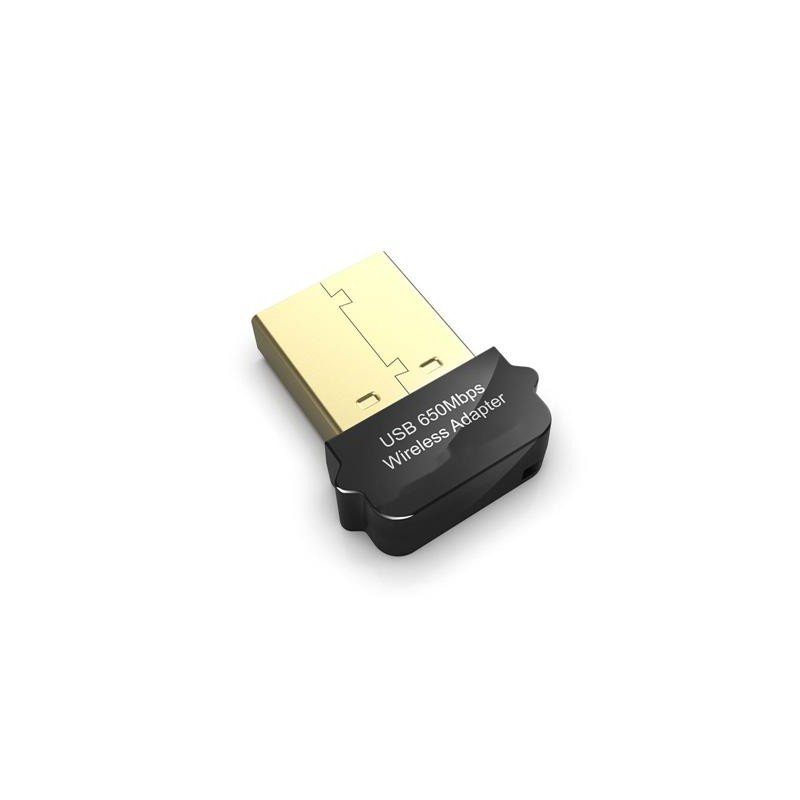 Trådlösa nätverkskort - Trådlöst WiFi USB-nätverkskort med Dual Band 2.4GHz/5GHz 650Mbps