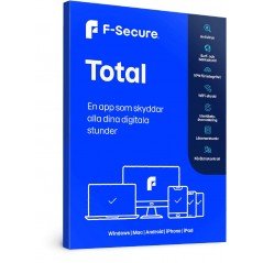 F-Secure Total (Internet Security + VPN + ID-skydd) 5-licens för Windows, Mac, iPhone, Android, iPad