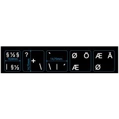 Klistermärken för tangentbord till nordisk layout (SE/DK/NO/FI) 5-keys, svart