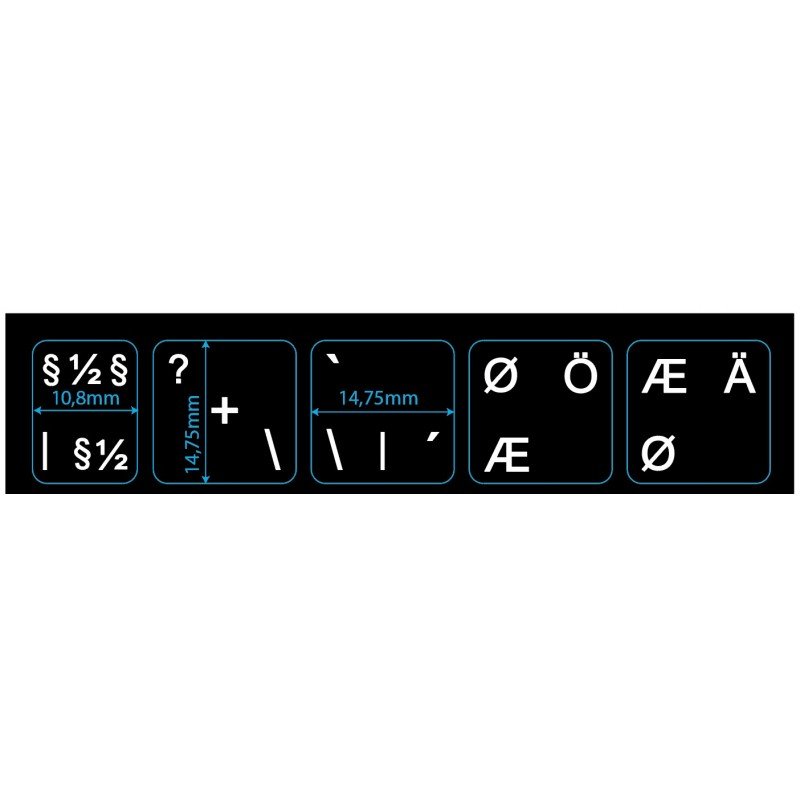 Øvrigt tilbehør - Klistermærker til nordisk (DK/SE/NO/FI) tastatur 5-keys