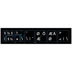 Klistermærker til nordisk (Dell*) (DK/SE/NO/FI) tastatur, 6-keys, Black