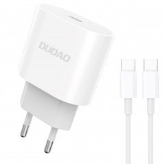 Opladere og kabler - Dudao kompakt strømadapter og oplader med USB-C 20W inkl. USB-C-kabel