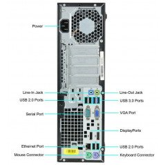 Brugt stationær computer - HP Elitedesk 800 G1 SFF i5 8GB 128GB SSD + 1TB HDD Windows 10 Pro (brugt)