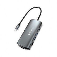 Dudao USB-C-hubb 11-i-1 Multiport till HDMI/VGA/LAN/USB-adapter 60W PD
