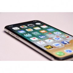 Brugt iPhone - iPhone XS 64GB space grey med 1 års garanti (brugt) (revnet bagside med skal på, ny skærm)