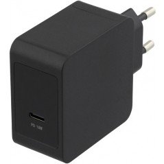 Deltaco 18W USB-C Snabbladdare, svart/vit