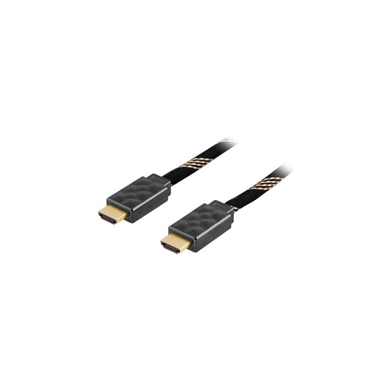 Skærmkabel & skærmadapter - Flad flettet HDMI-kabel