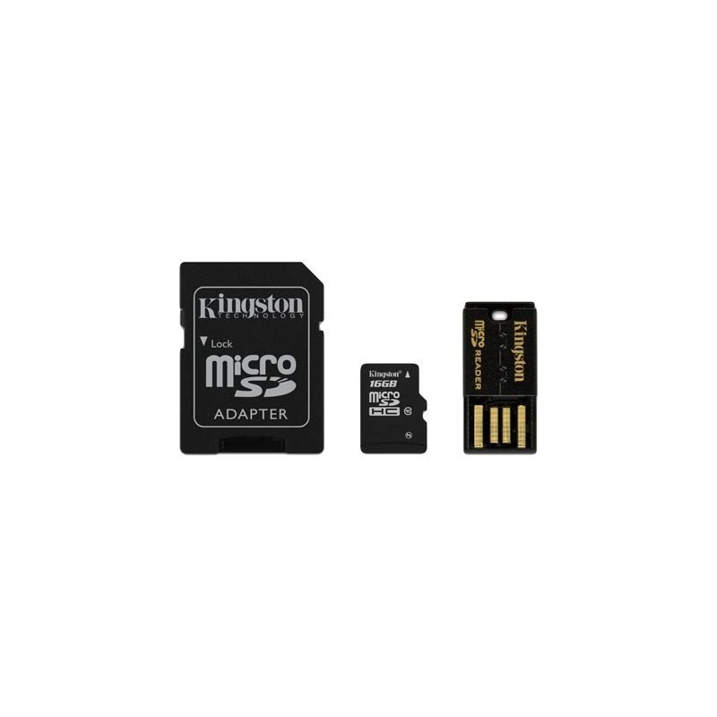 Memorycard - Kingston microSDHC + SDHC 16GB (Class 10)