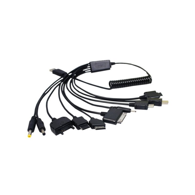 Opladere og kabler - USB oplader med 10 forskellige stik