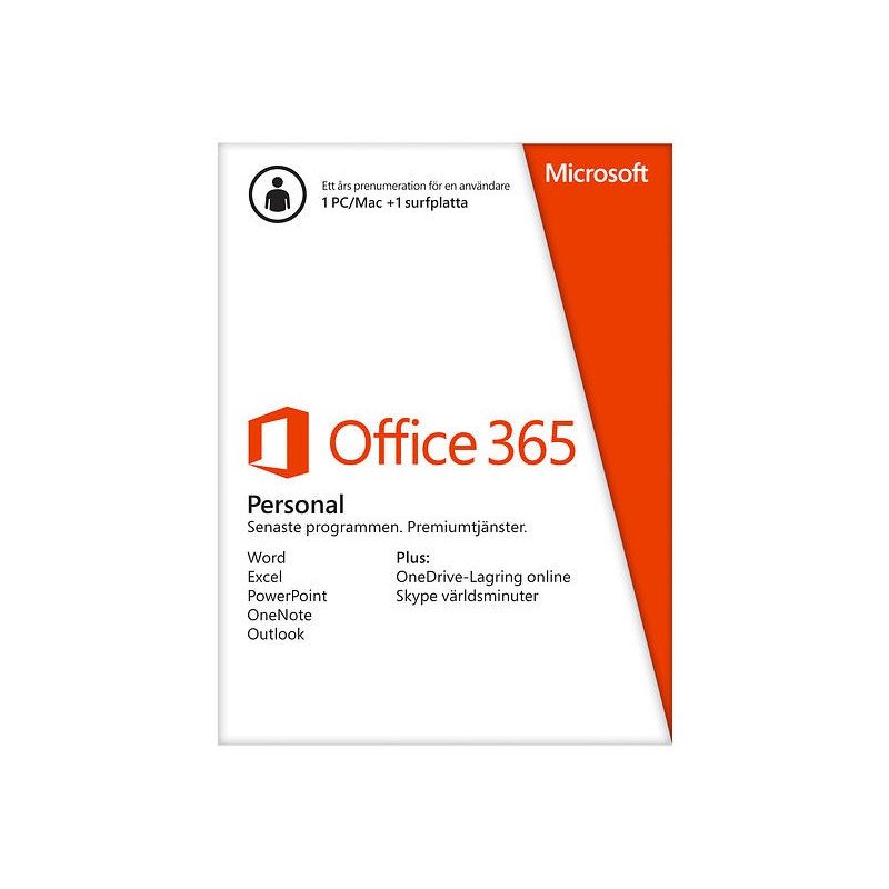 Microsoft Office - Microsoft Office 365 Personal för 1 dator i 1 år (PC/MAC)