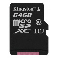 Memorycard - Kingston 64GB microSDXC-kort, Klass 10