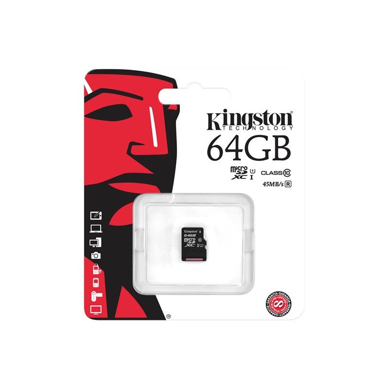 Hukommelseskort - Kingston 64GB microSDXC-kort, Klass 10