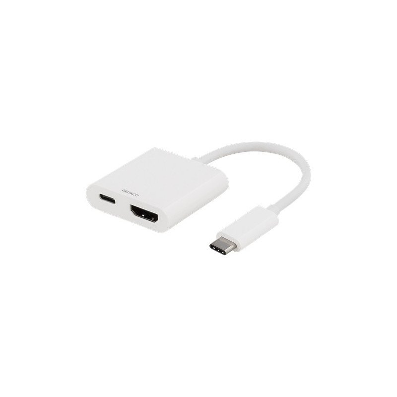 Skærmkabel & skærmadapter - USB-C Multiport till HDMI-adapter med USB-C-laddport