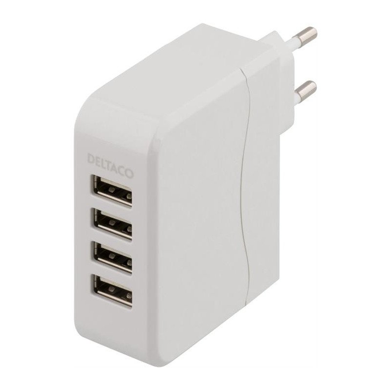 Laddare och kablar - Strömadapter för USB-laddare 4.5A, 4xUSB