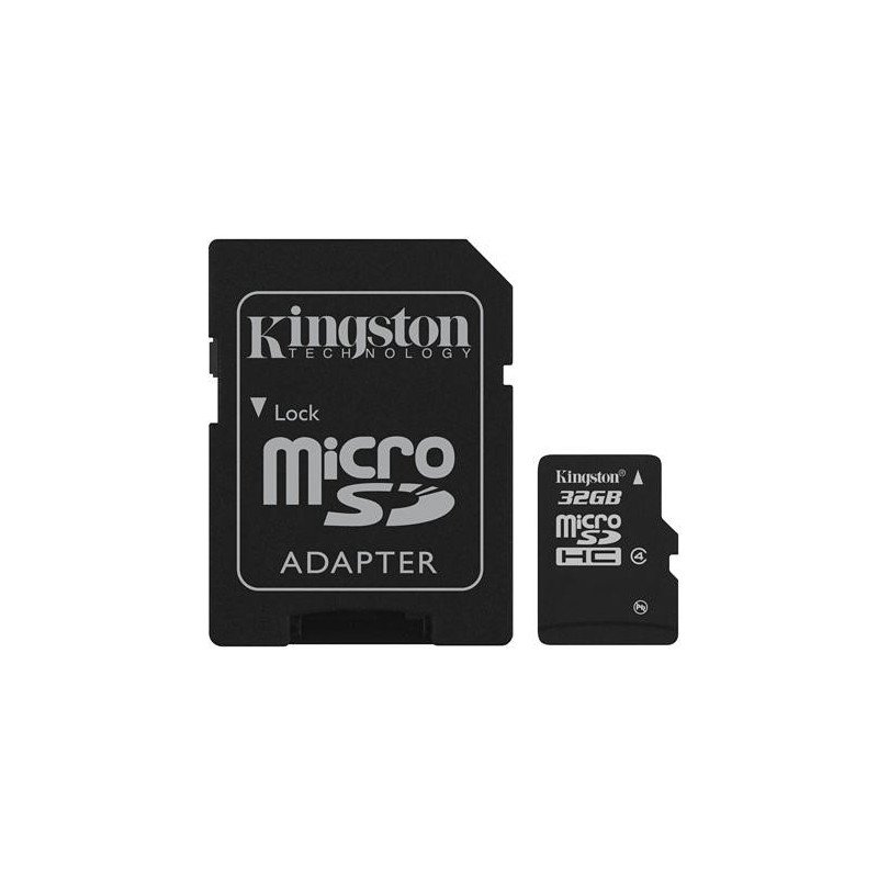Memorycard - Kingston microSDHC + SDHC 32GB (Klass 4)