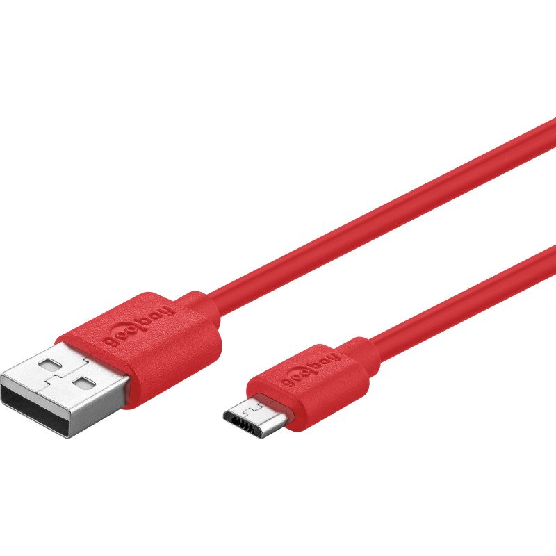 Laddare och kablar - MicroUSB-kabel Goobay röd 1 meter
