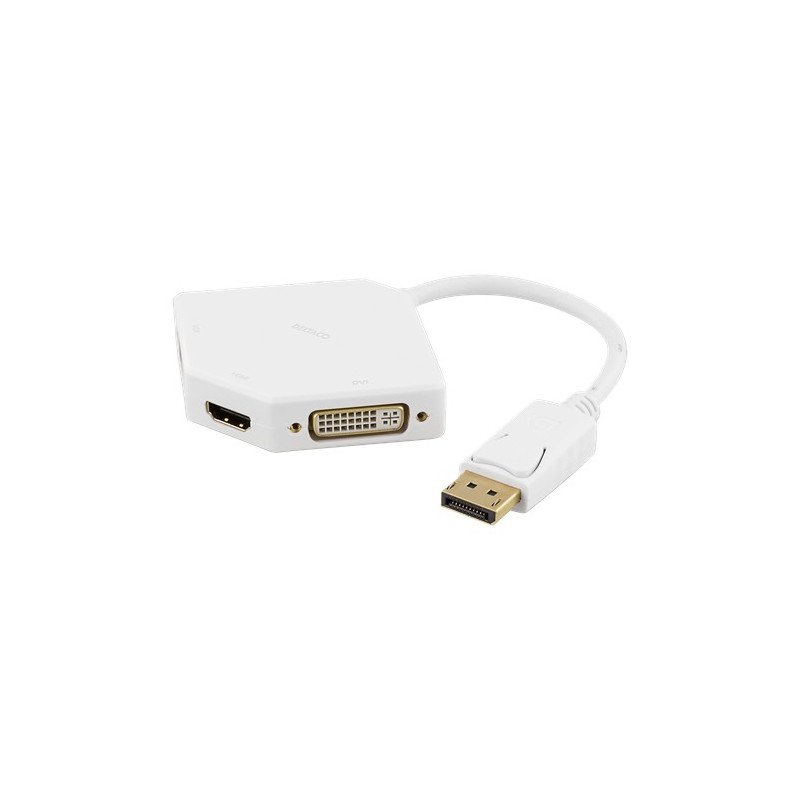 Skærmkabel & skærmadapter - DisplayPort til DVI/HDMI/VGA-adapter med lyd