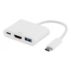 Skærmkabel & skærmadapter - USB-C Multiport till HDMI-adapter med USB-port och USB-C-laddport