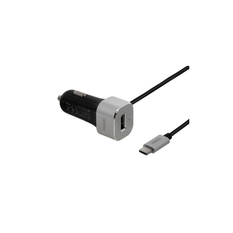Opladere og kabler - Billaddare med USB-C och USB-port