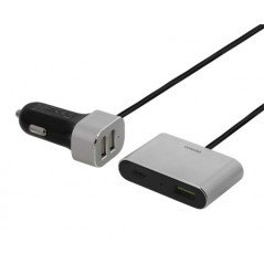 Opladere og kabler - Billaddare med USB-C och USB-hubb