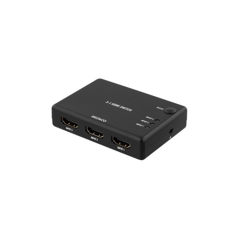 Skärmkabel & skärmadapter - Deltaco HDMI-switch med fjärrkontroll