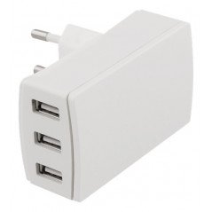Opladere og kabler - Strömadapter för USB-laddare 3.4A, 3xUSB