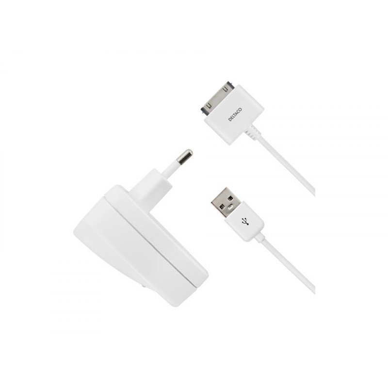 Laddare och kablar - AC-adapter och USB-kabel till iPhone & iPod 1m